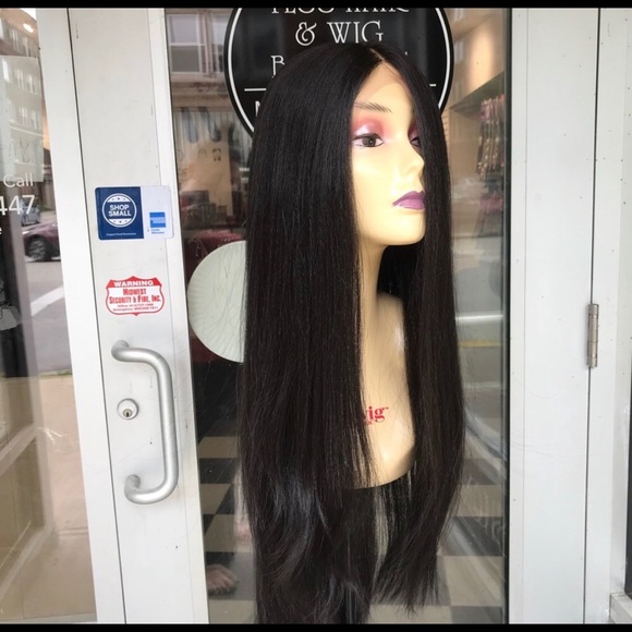 Wig long black lacefront human hair blende 2019 main image 5